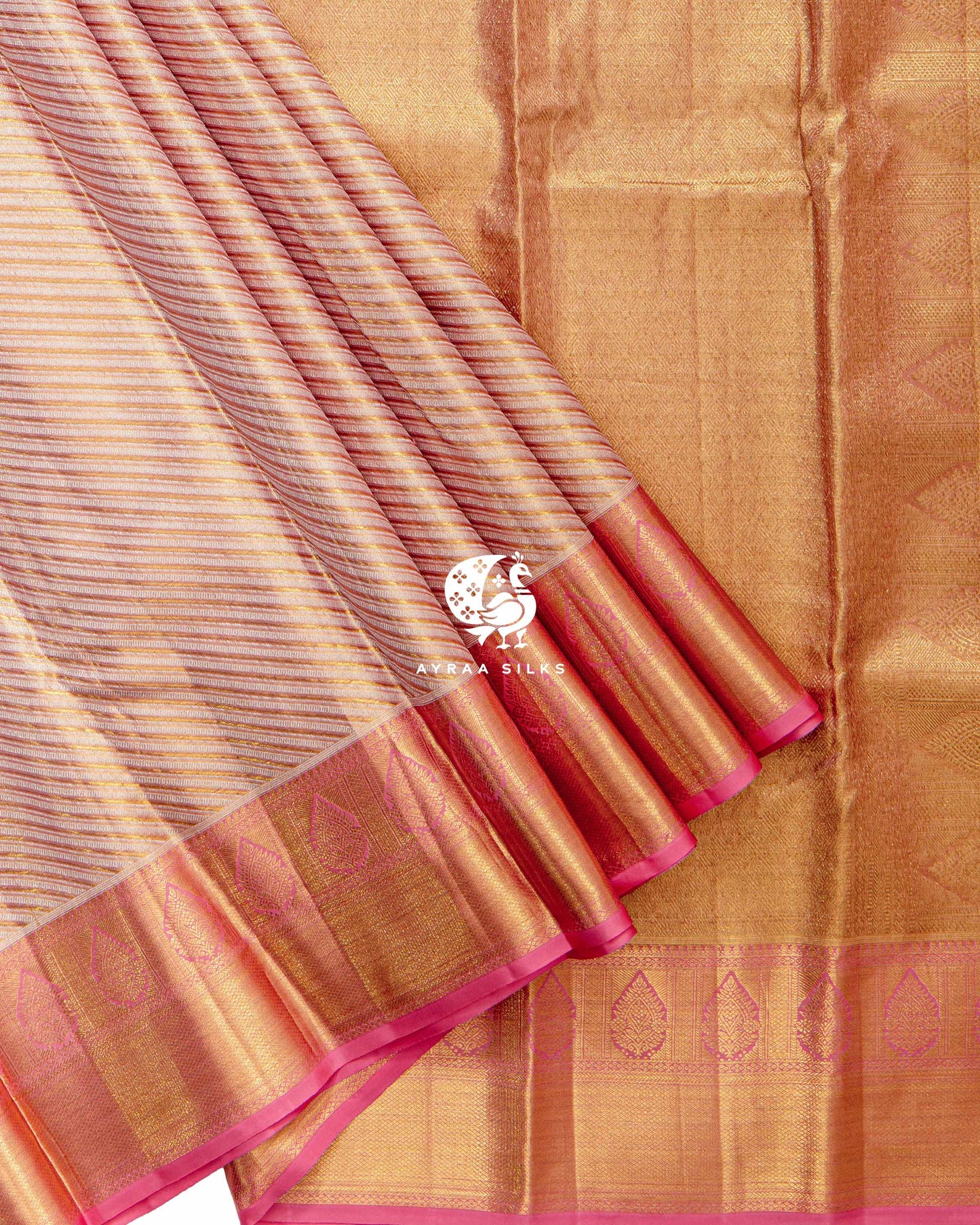 Blush Pink Vaira Oosi Kanchipuram Saree