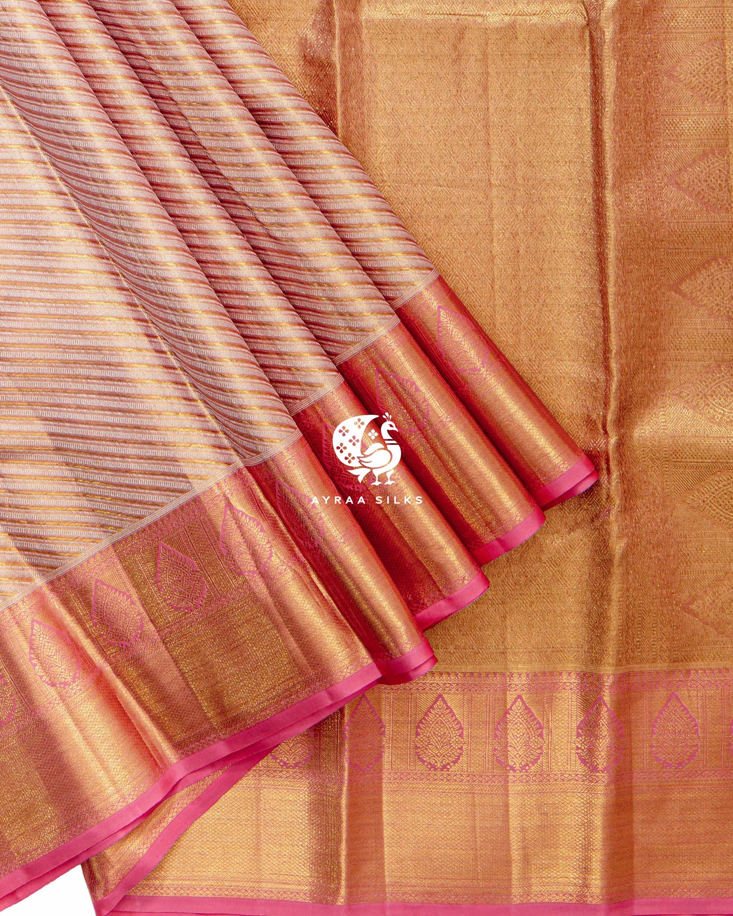 Blush Pink Vaira Oosi Kanchipuram Saree