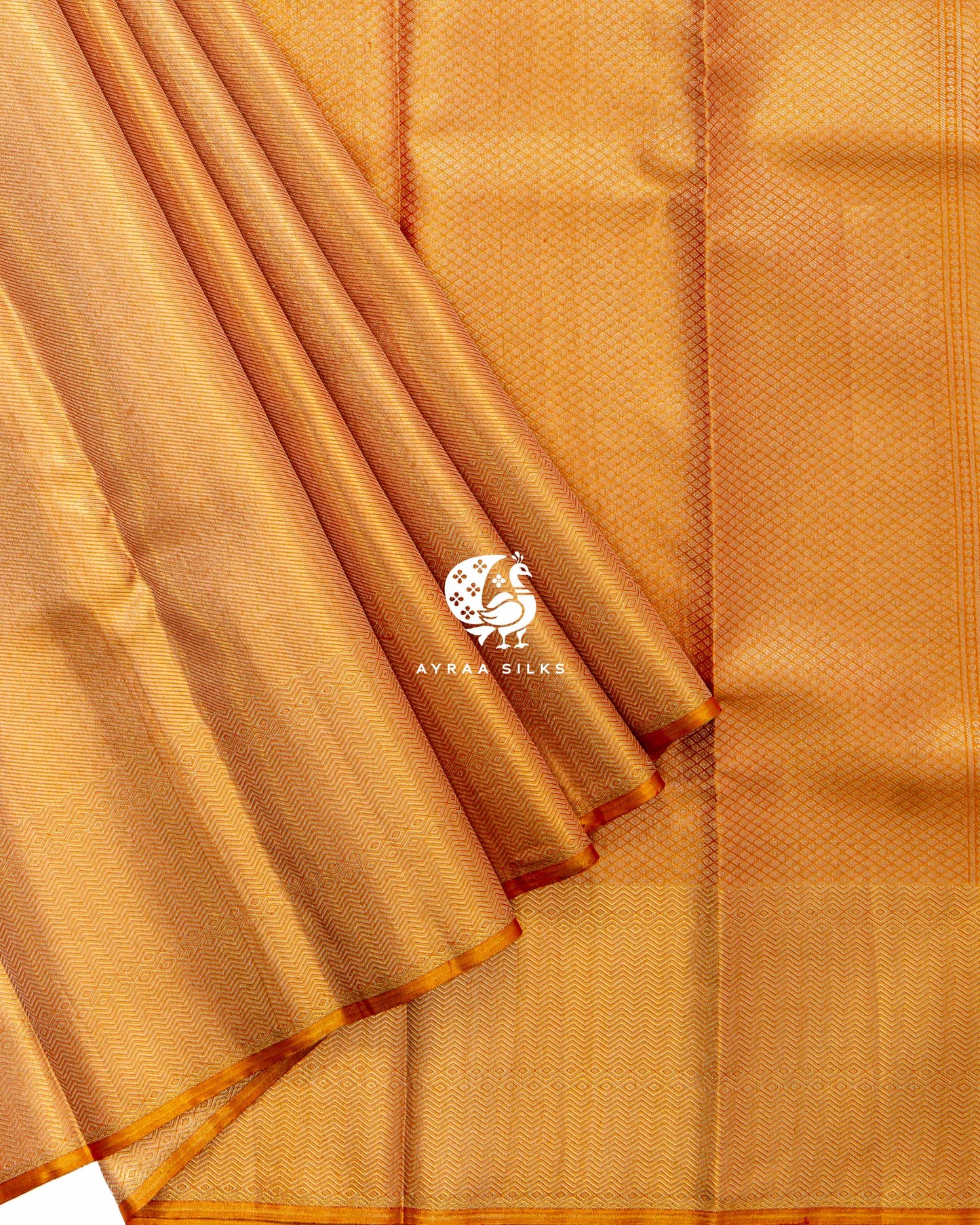 Rust Rekku Kanchipuram Saree