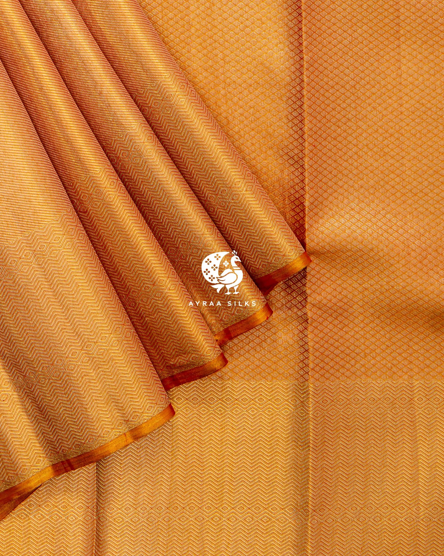 Rust Rekku Kanchipuram Saree