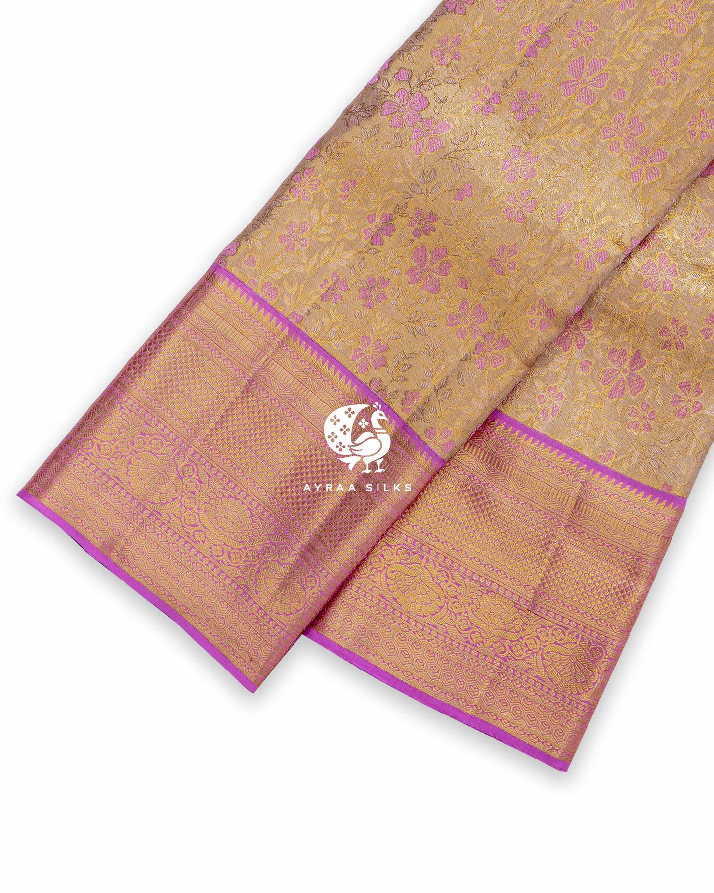 Gold Floral Kanchipuram Saree