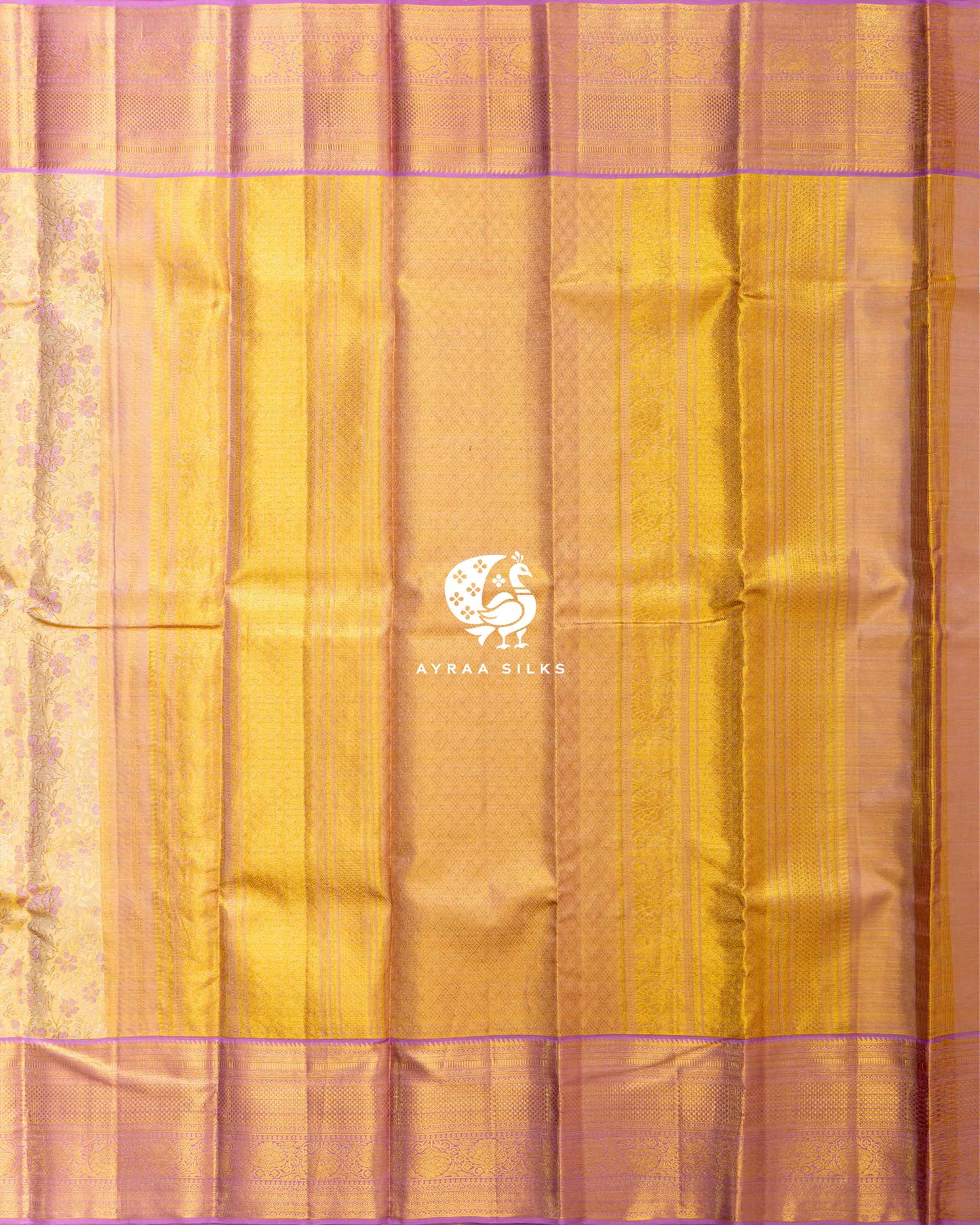 Gold Floral Kanchipuram Saree