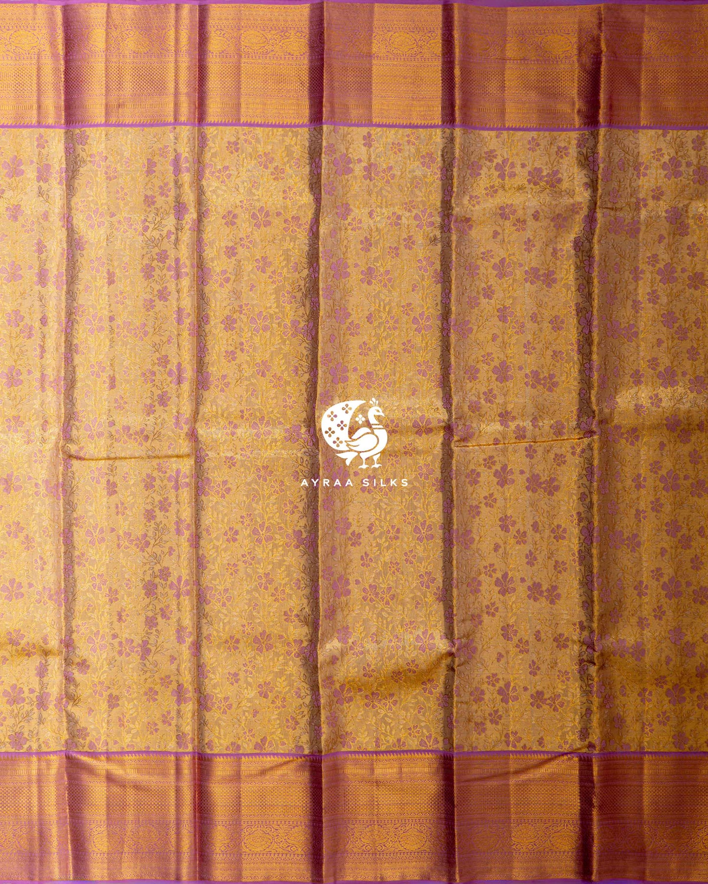Gold Floral Kanchipuram Saree