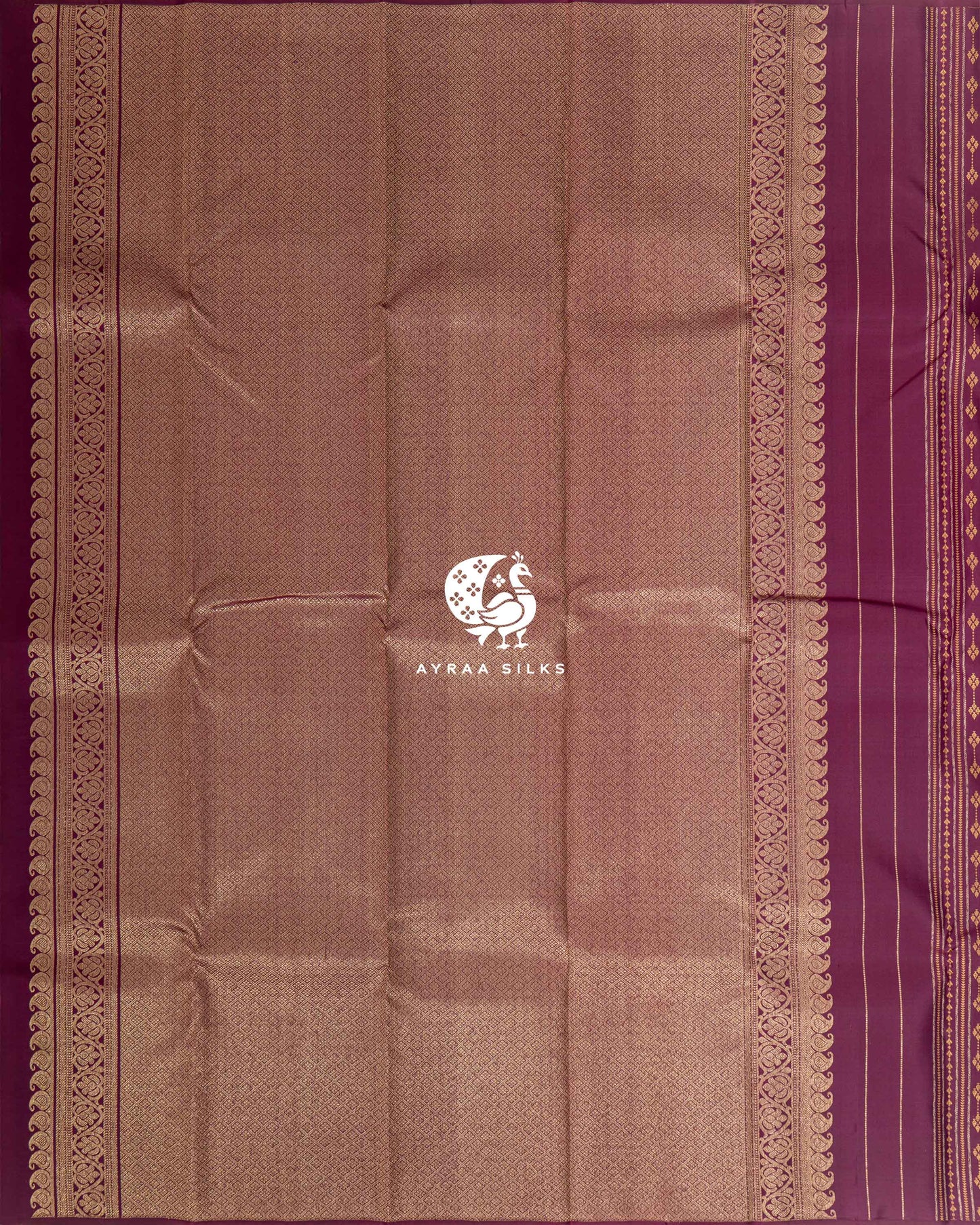 Plum Floral Kanchipuram Saree