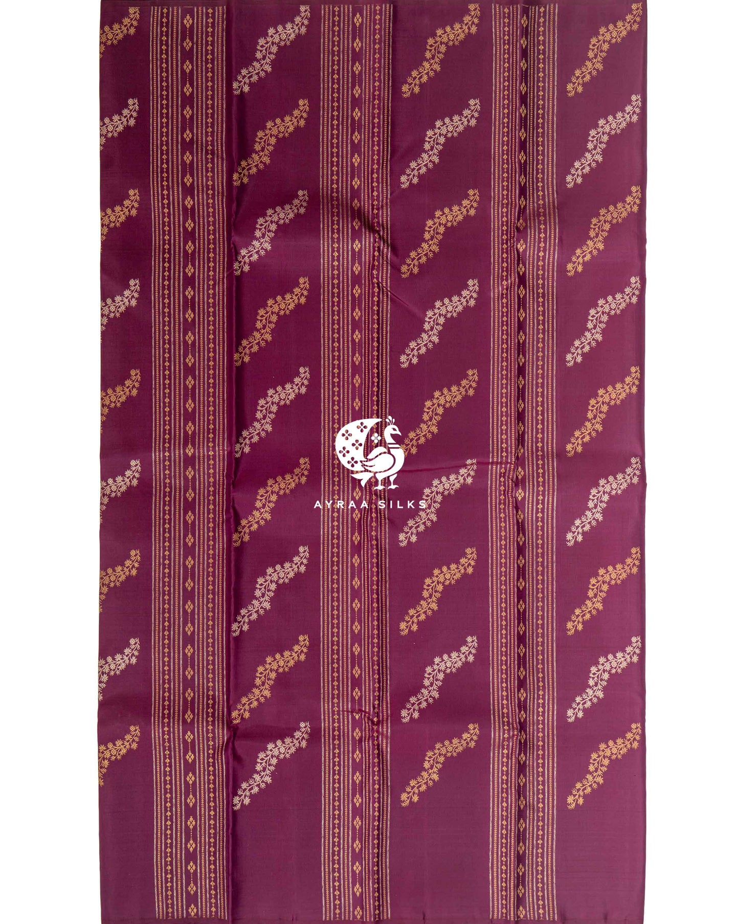 Plum Floral Kanchipuram Saree