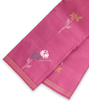 Pastel Malli Mubbagam Kanchipuram silk saree in pastel rose with mint green — pure silk with pure zari, Ayraa Silks