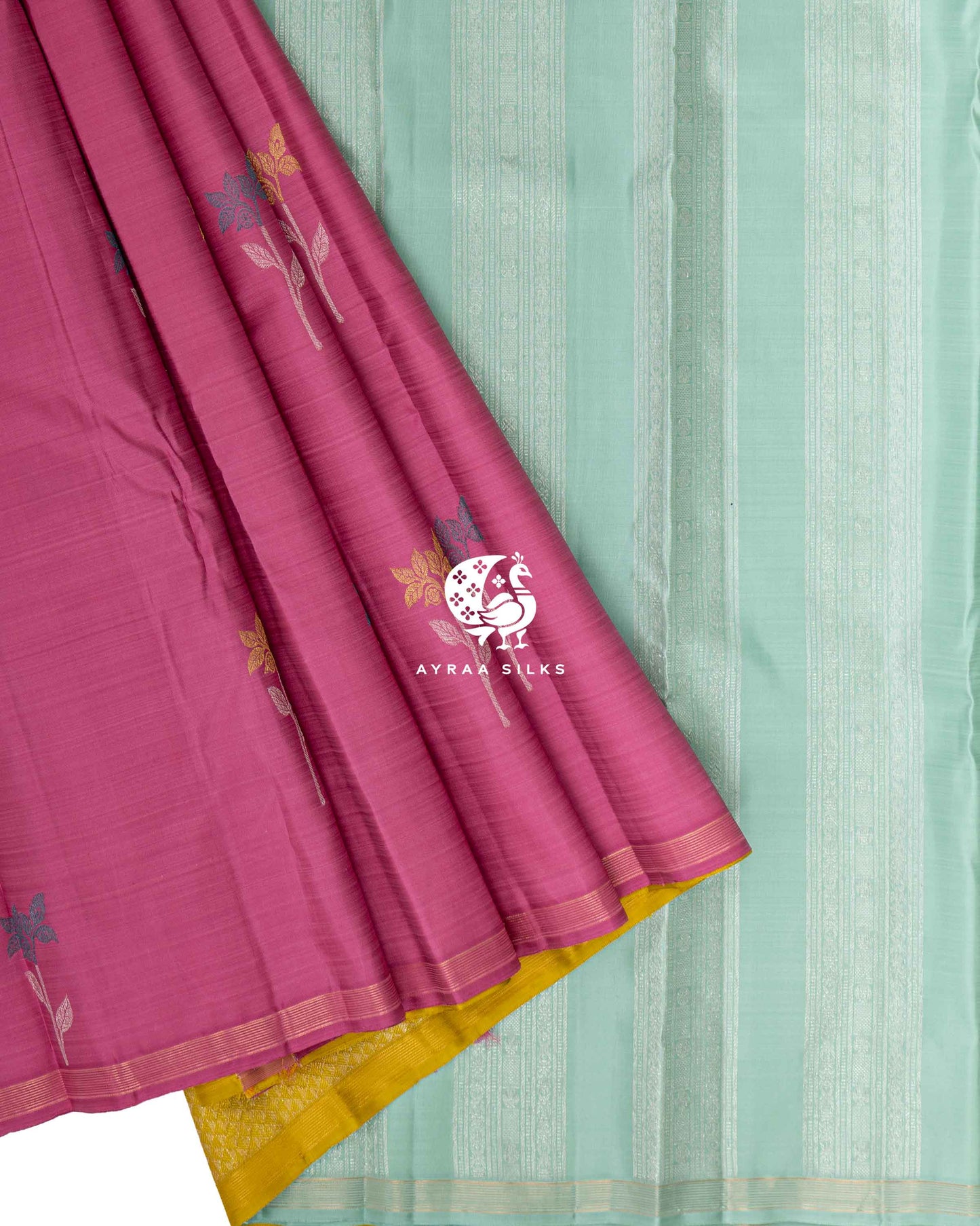 Pastel Malli Mubbagam Kanchipuram Saree