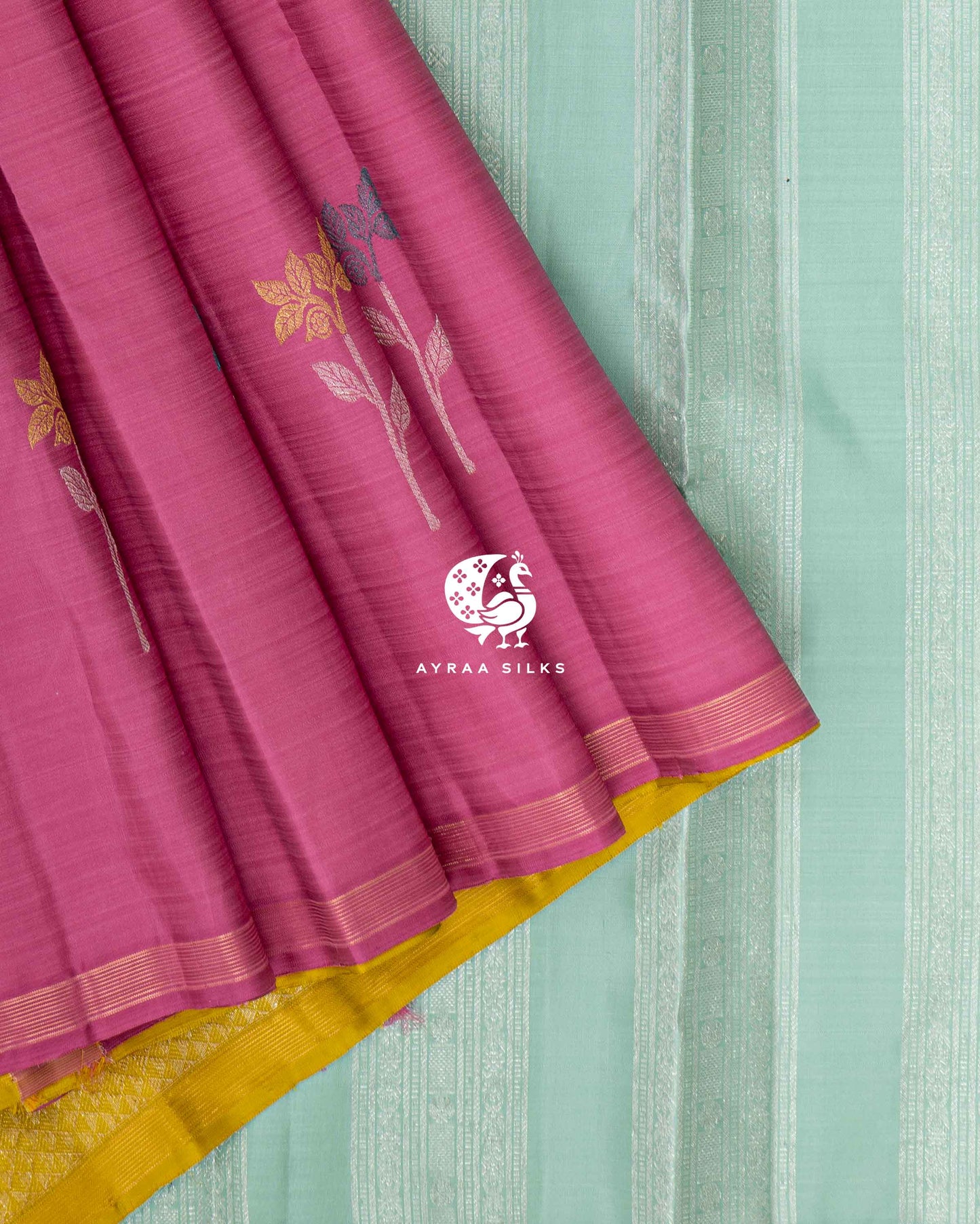 Pastel Malli Mubbagam Kanchipuram Saree