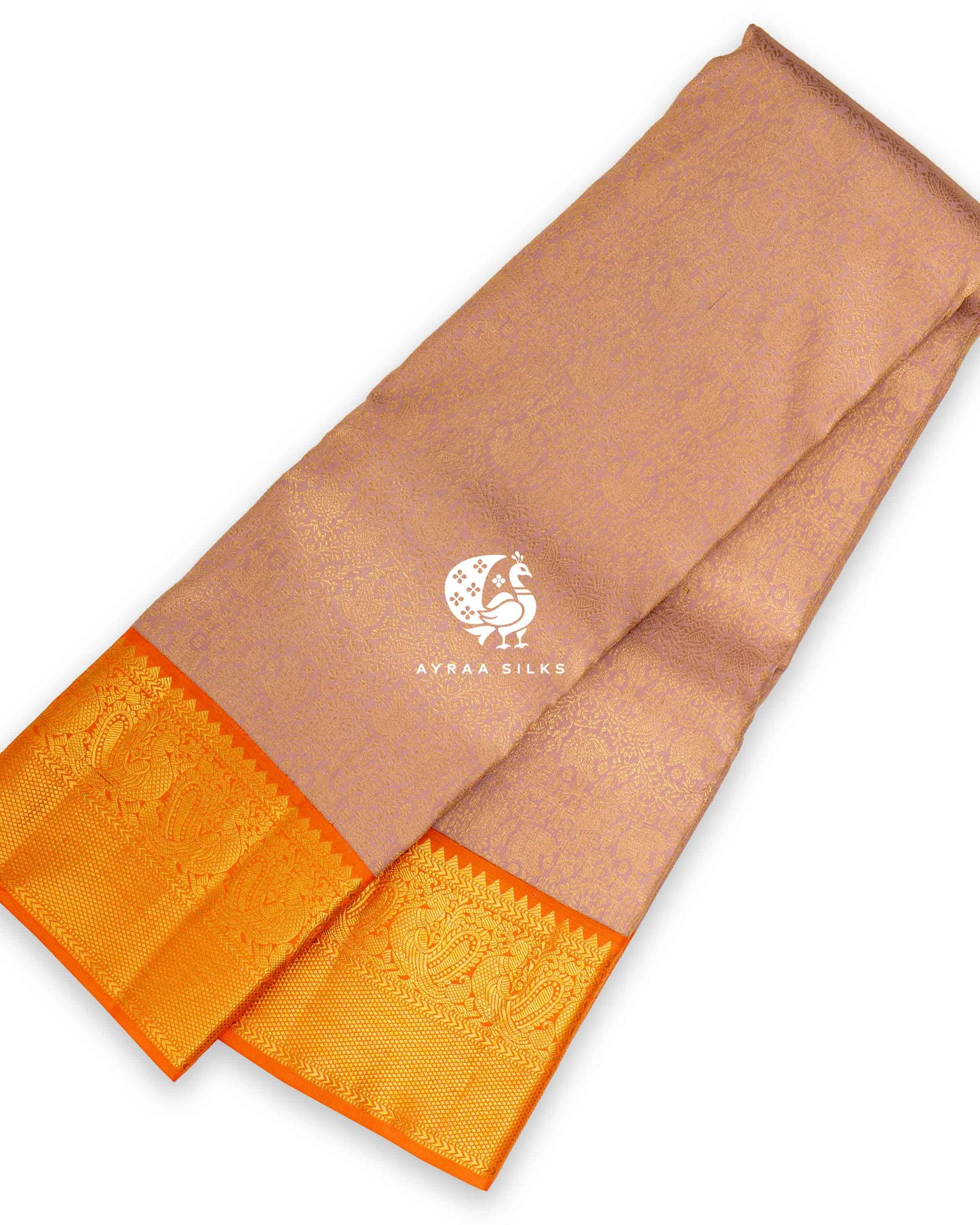 Peach Zari Kanchipuram Saree