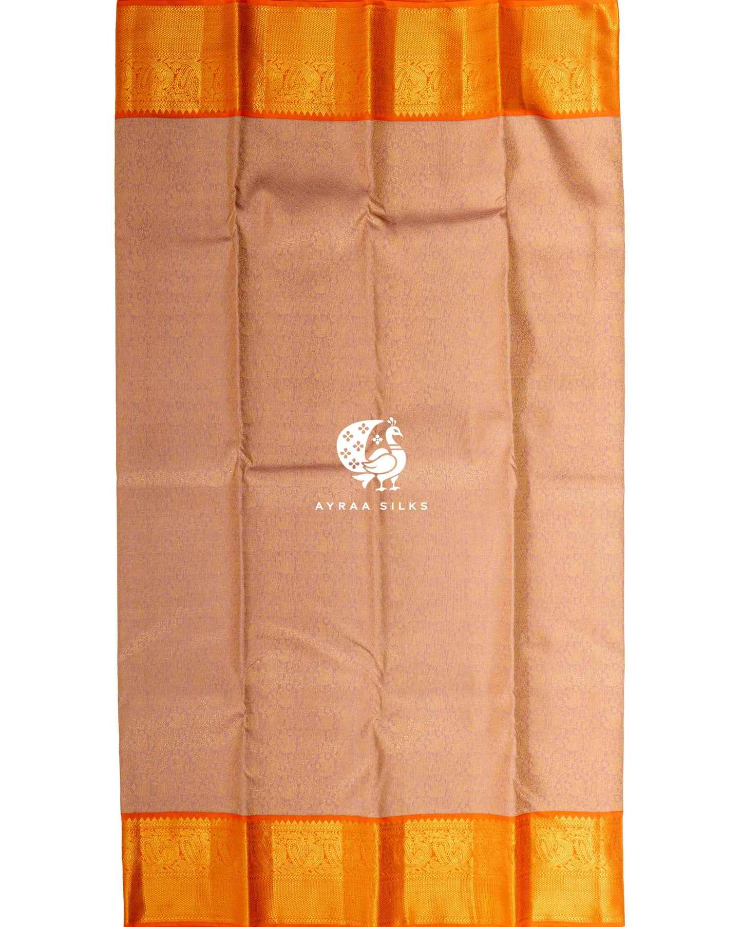 Peach Zari Kanchipuram Saree