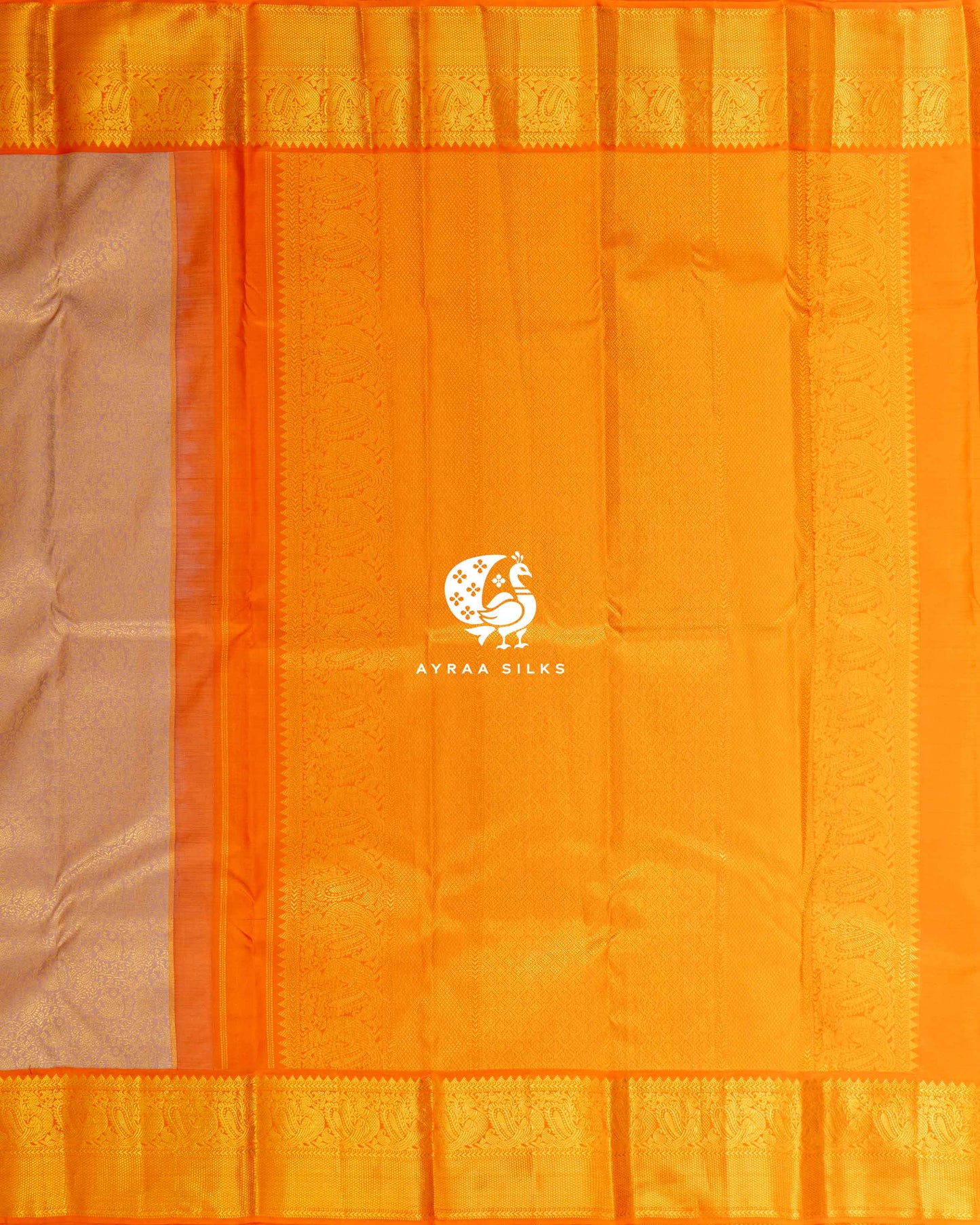 Peach Zari Kanchipuram Saree