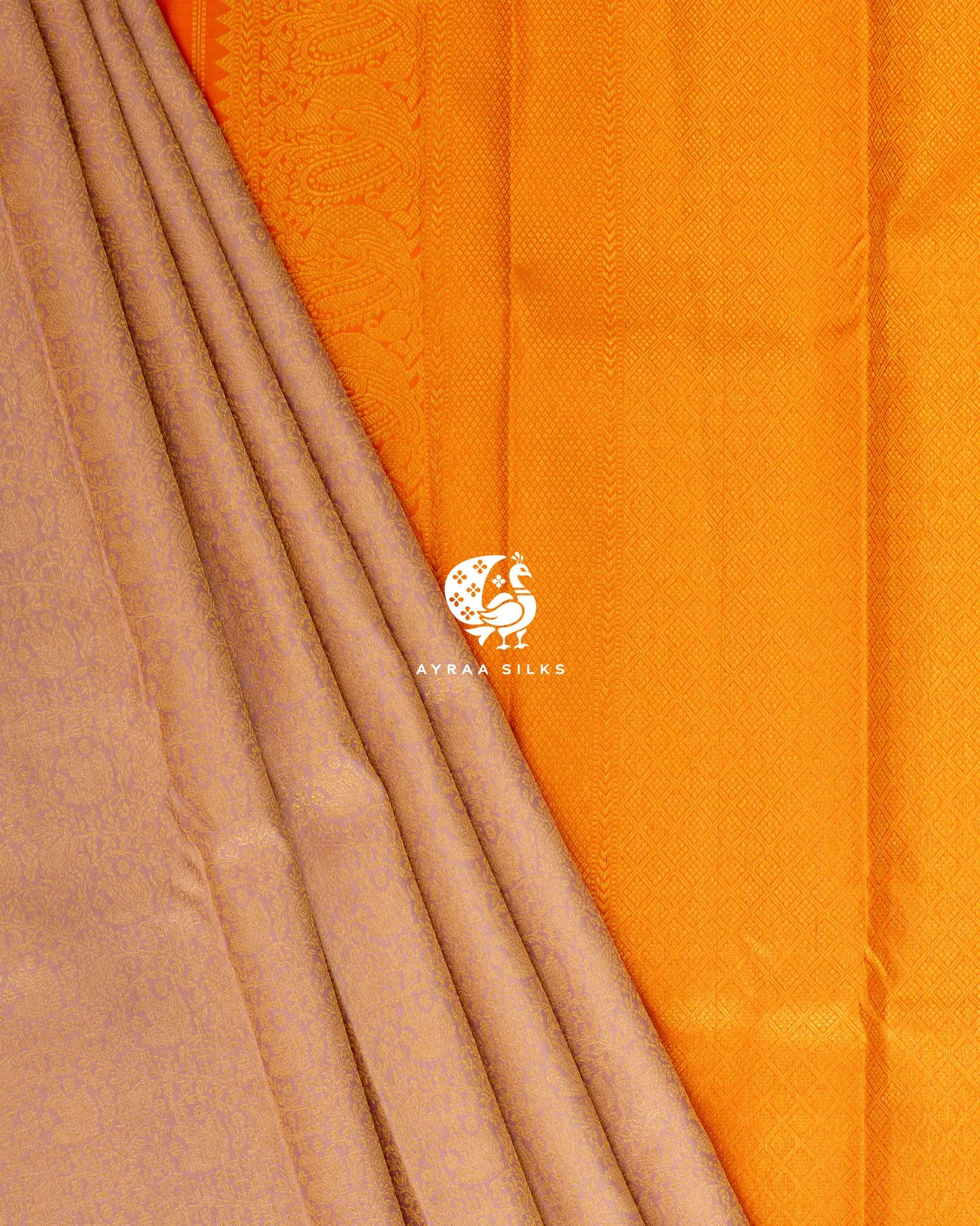 Peach Zari Kanchipuram Saree