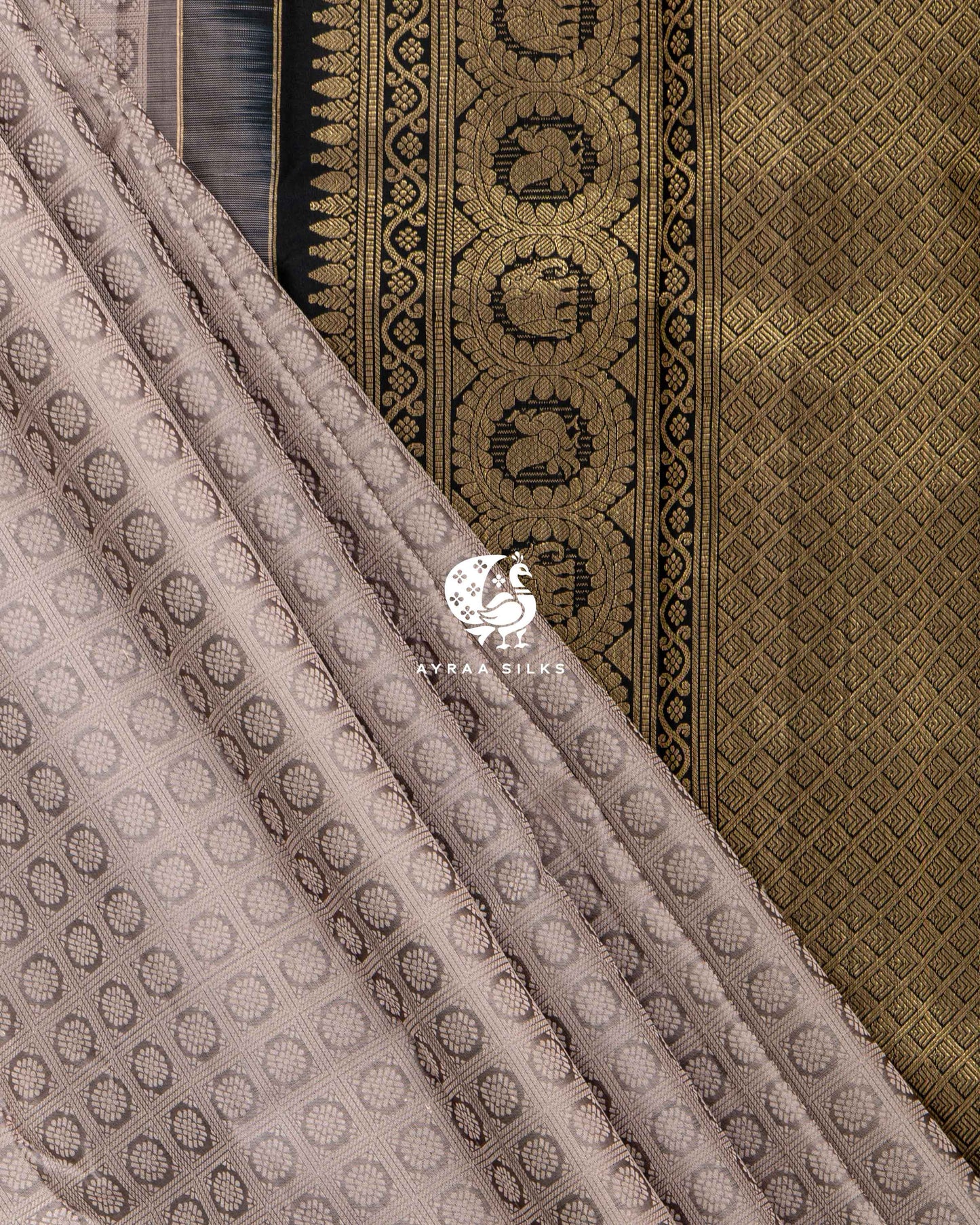 Ivory Chakra Kanchipuram Saree