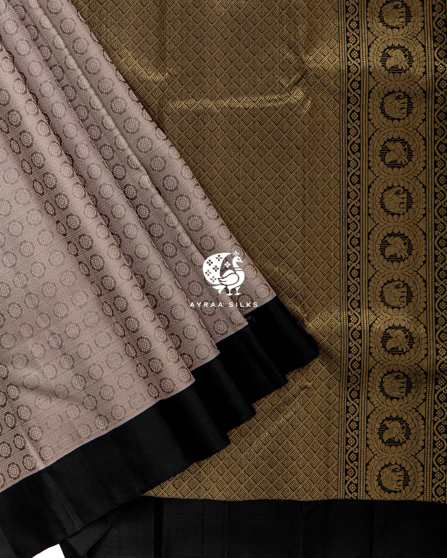 Ivory Chakra Kanchipuram Saree