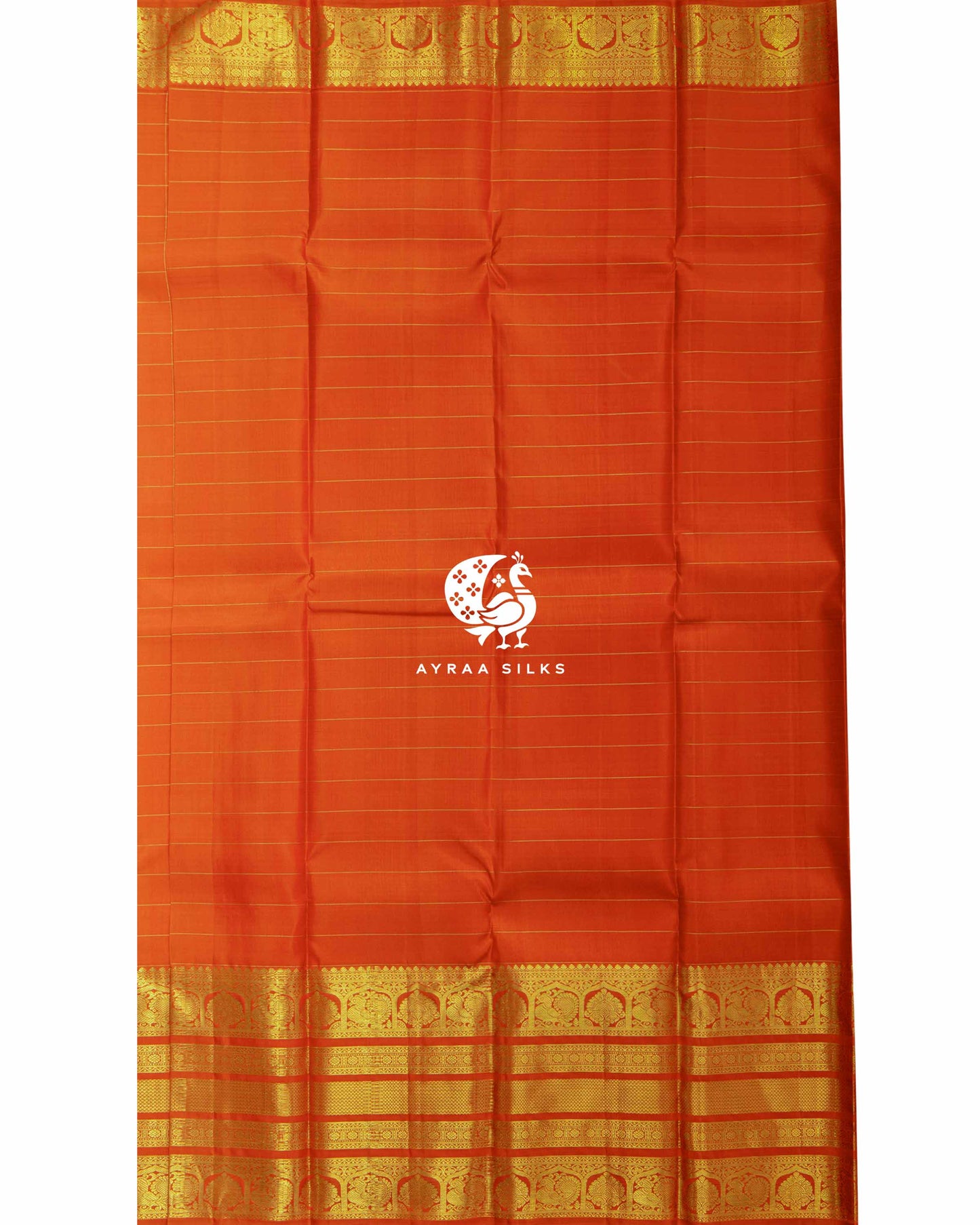 Orange Kattam Kanchipuram Saree