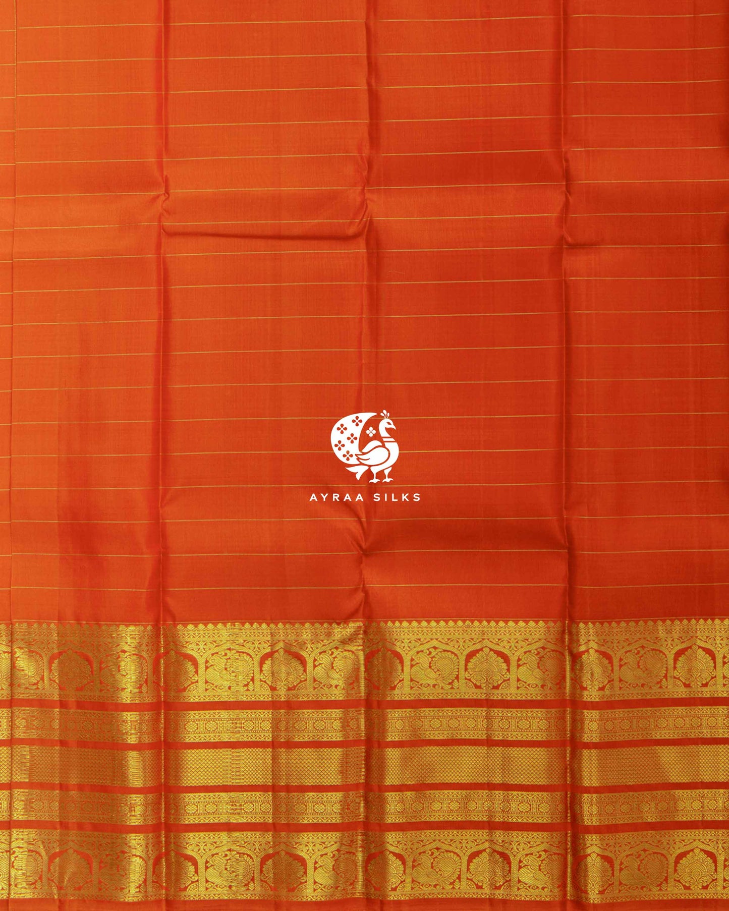 Orange Kattam Kanchipuram Saree