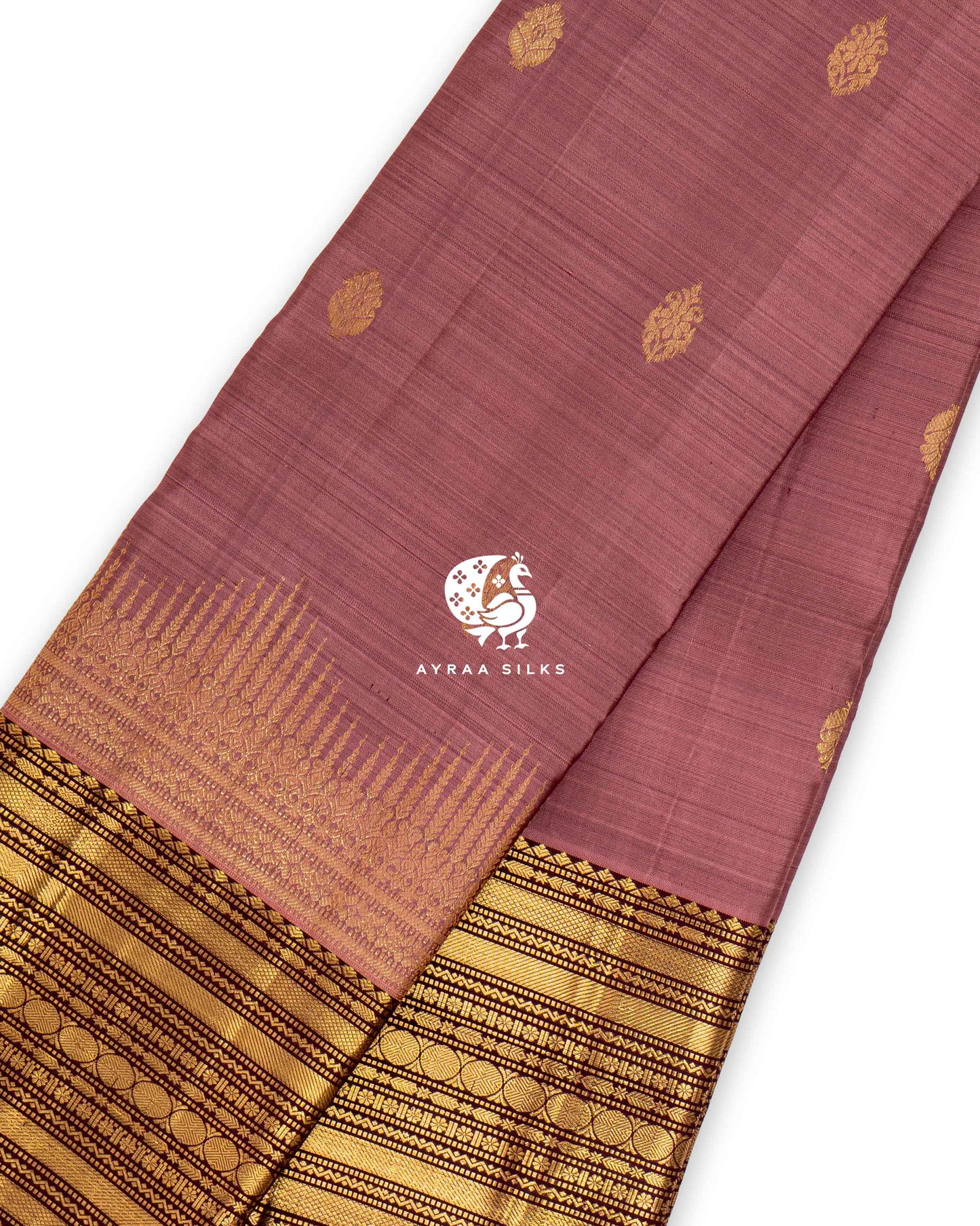 Muted Rose Butta Kanchipuram Saree
