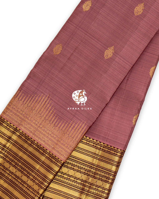 Muted Rose Butta Kanchipuram Saree