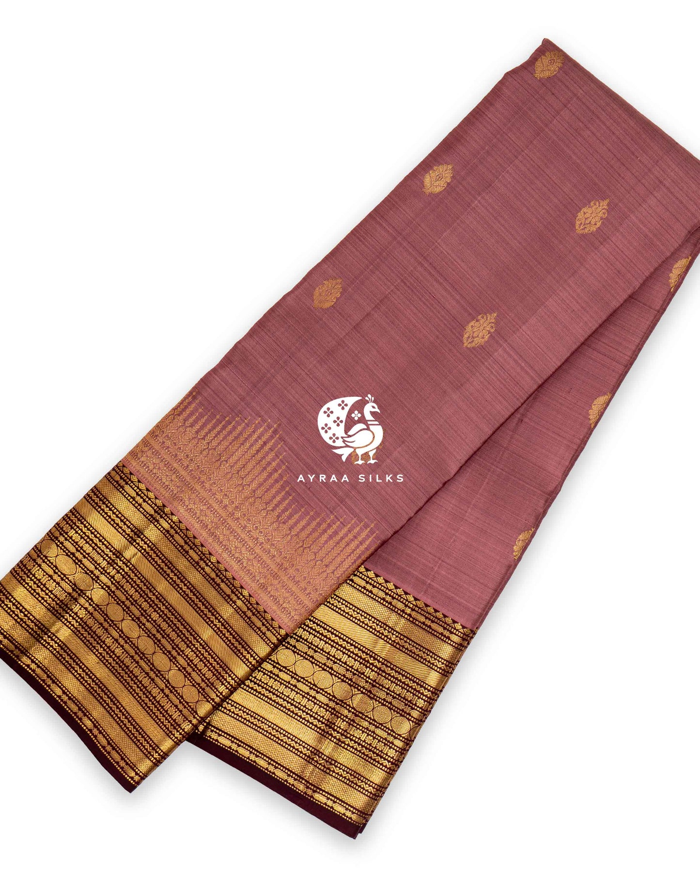 Muted Rose Butta Kanchipuram Saree