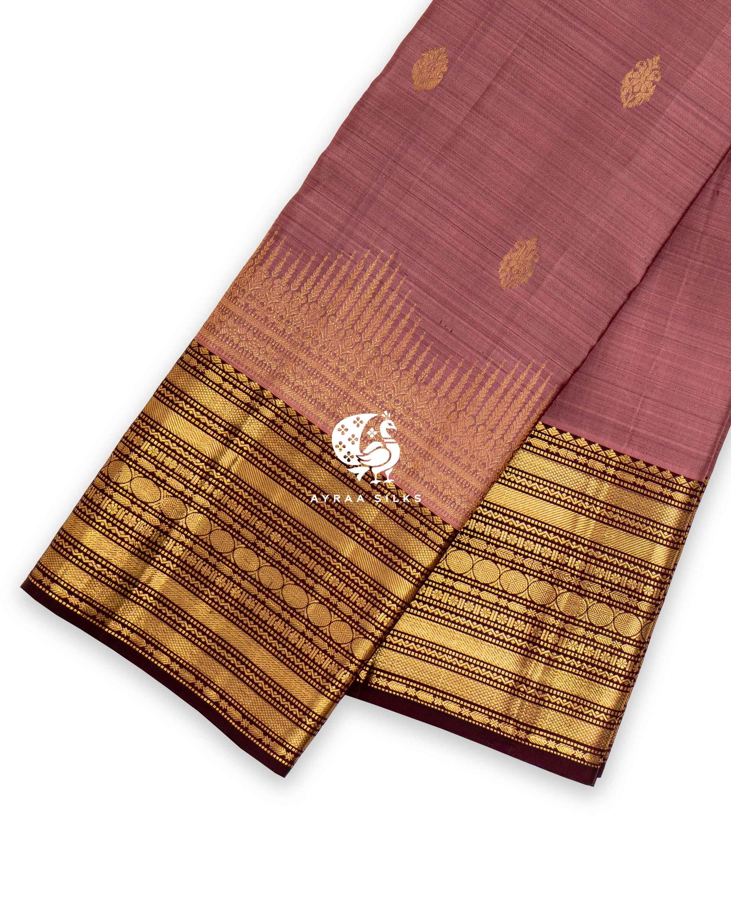 Muted Rose Butta Kanchipuram Saree