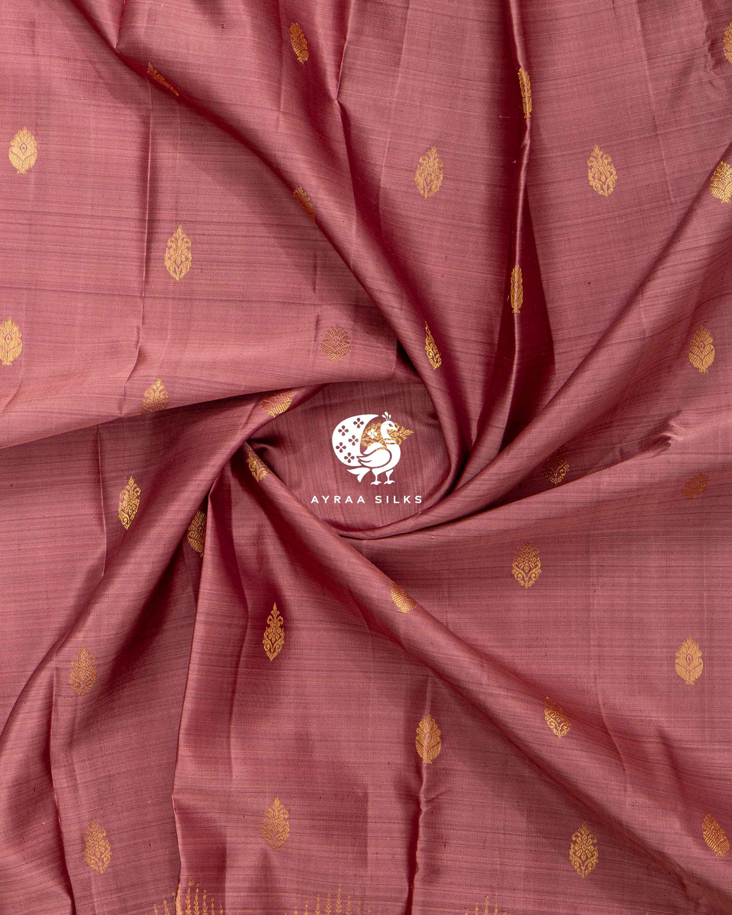 Muted Rose Butta Kanchipuram Saree