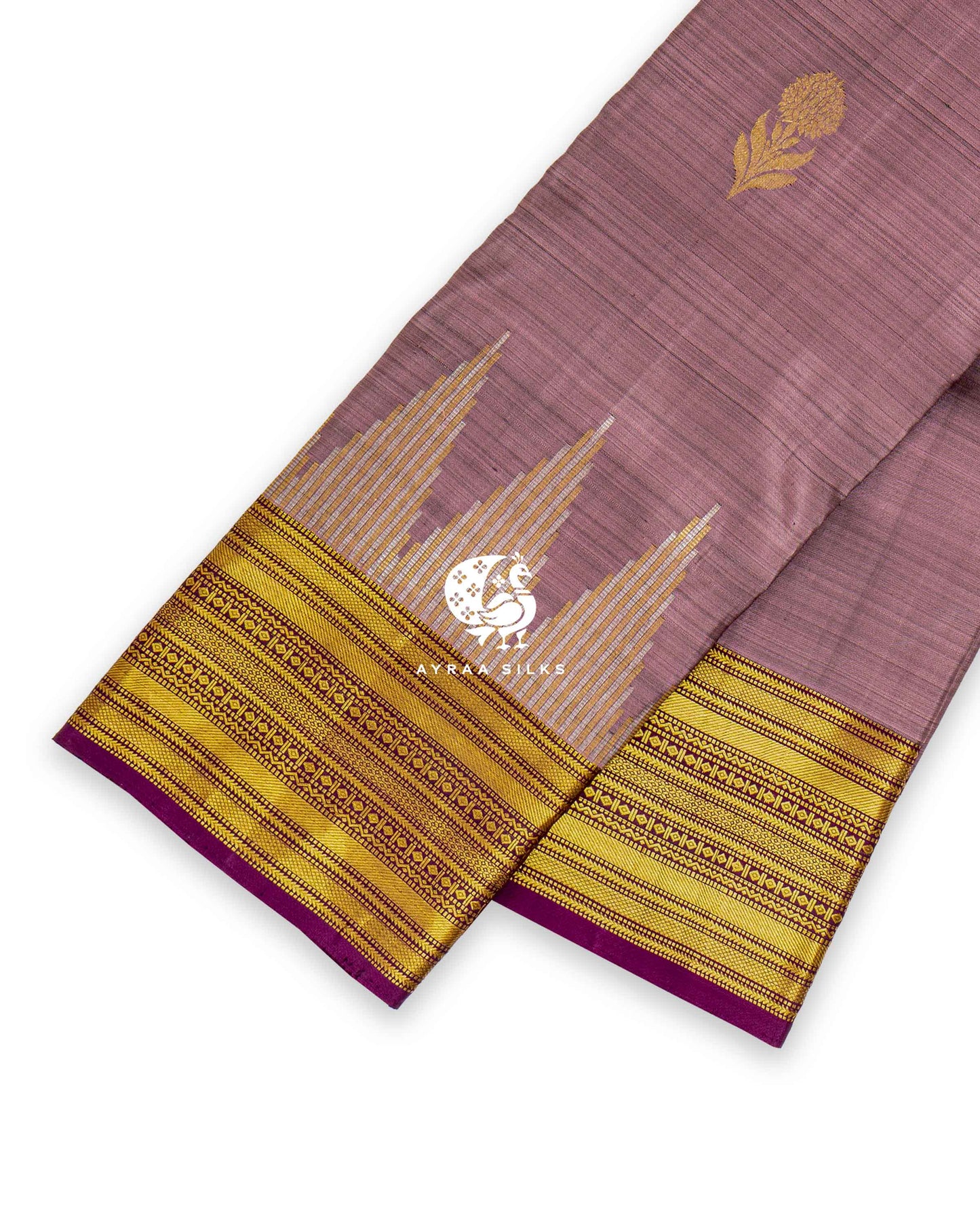 Muted Mauve Butta Kanchipuram Saree