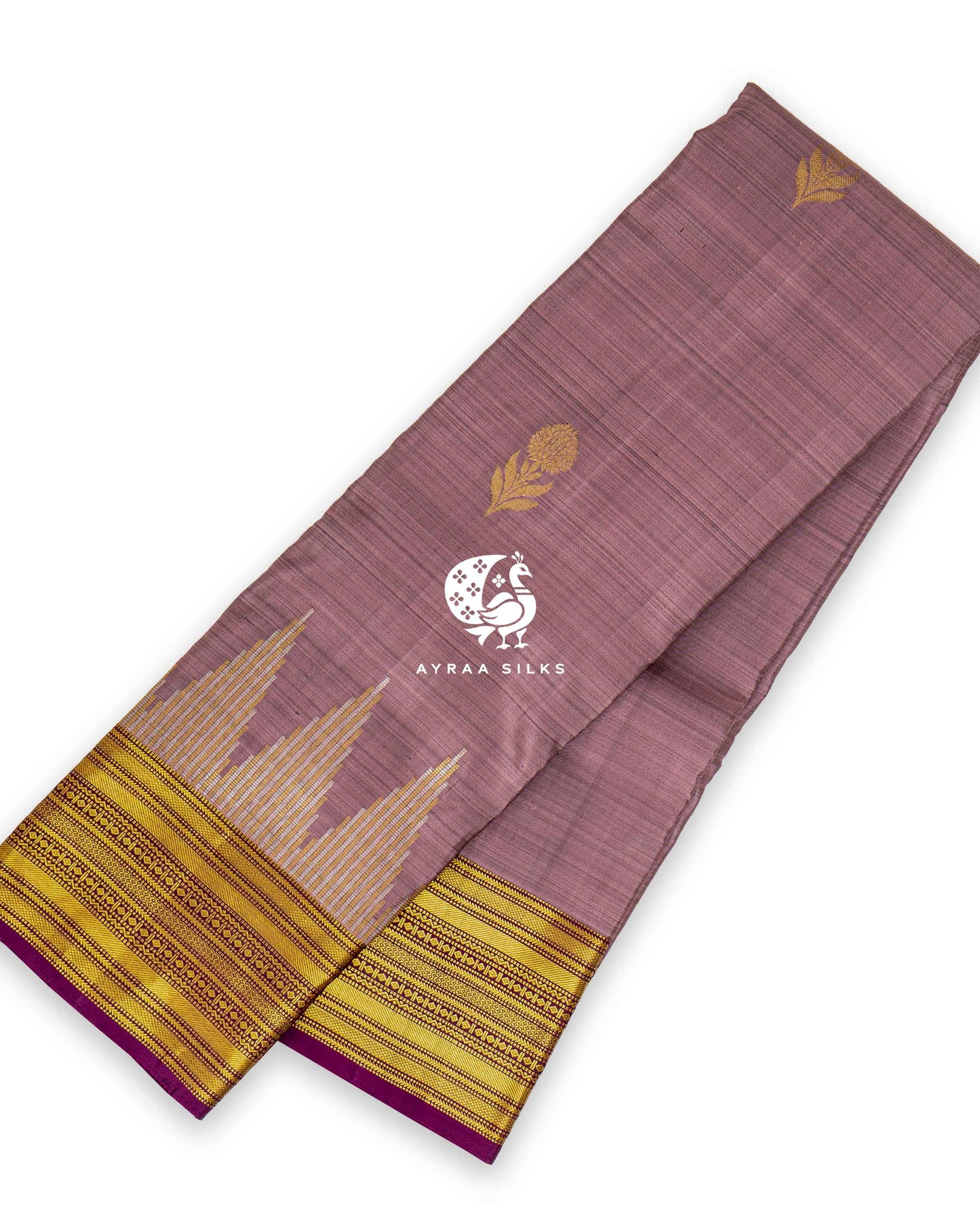 Muted Mauve Butta Kanchipuram Saree