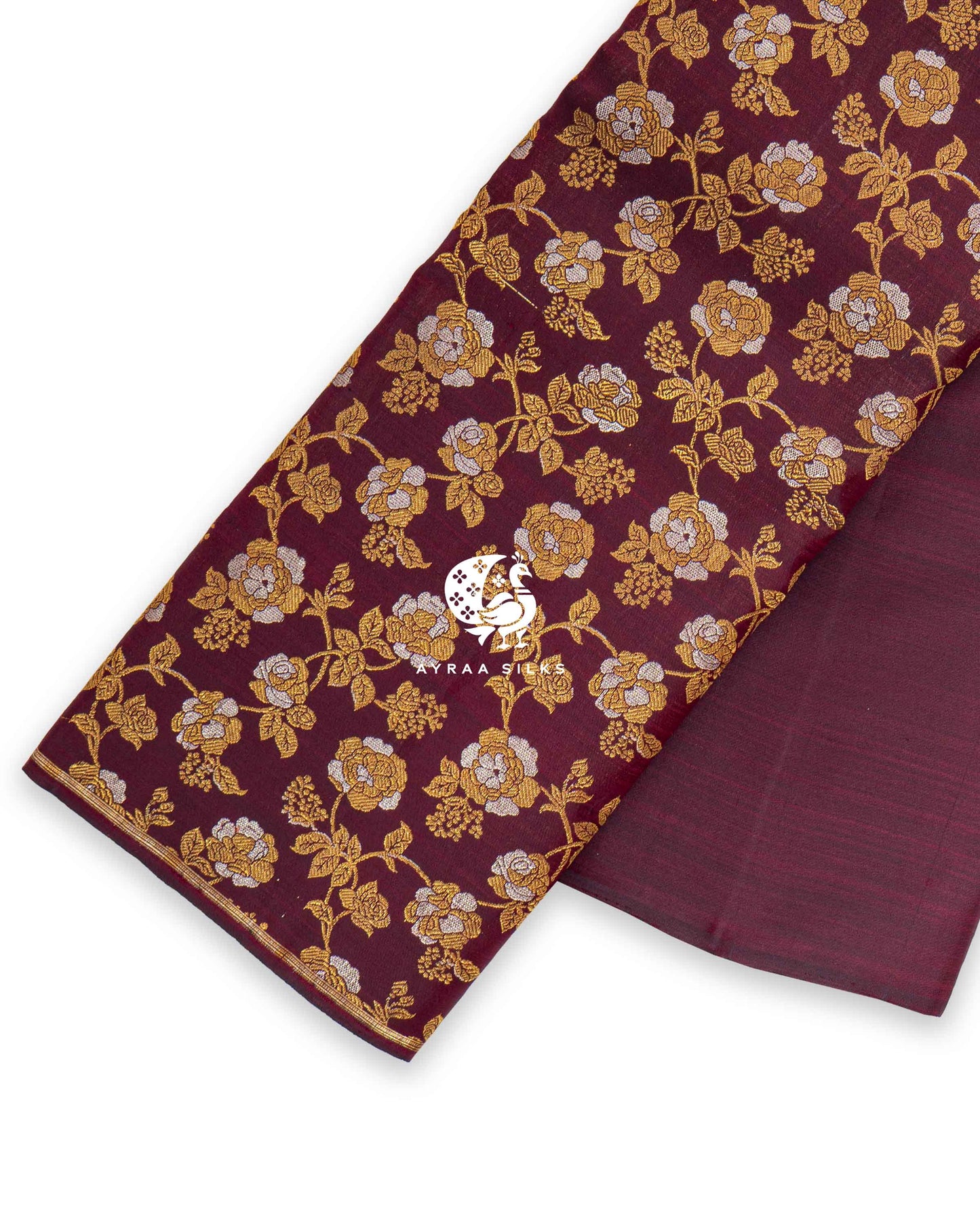 Wine Floral Kanchipuram Saree