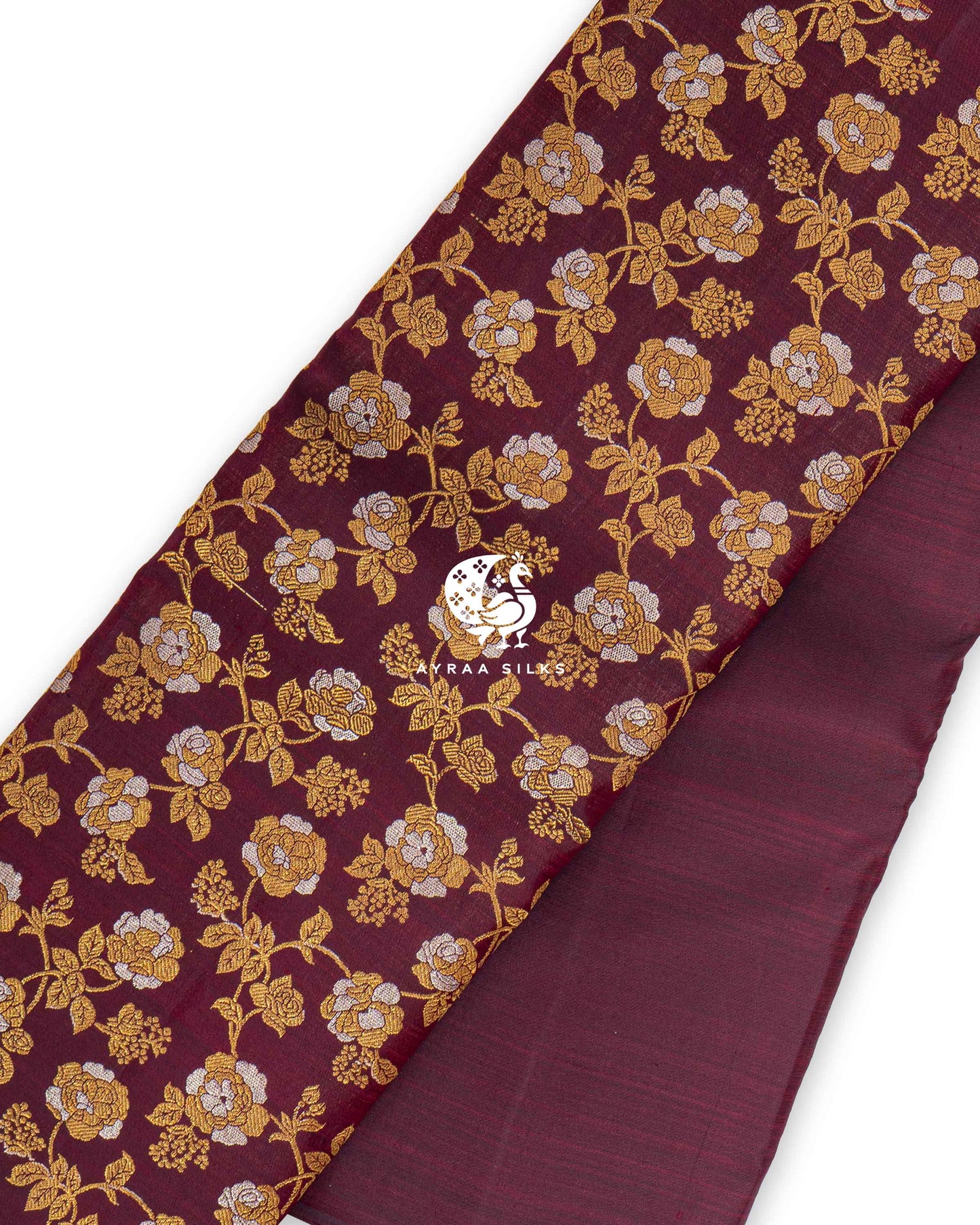 Wine Floral Kanchipuram Saree