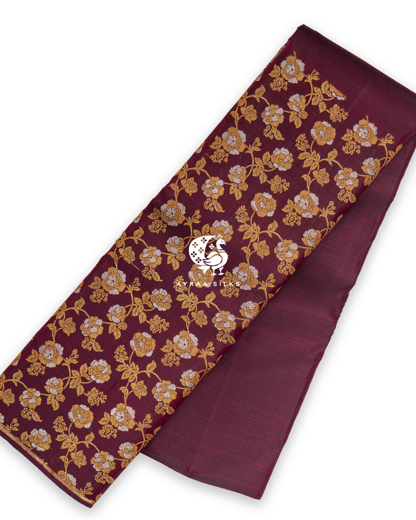 Wine Floral Kanchipuram Saree