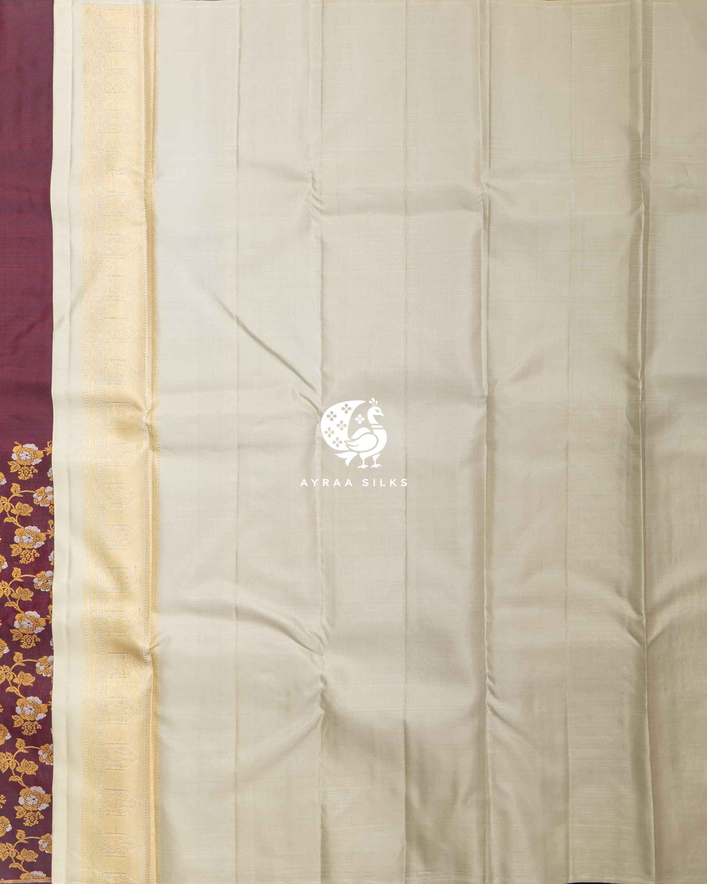 Wine Floral Kanchipuram Saree