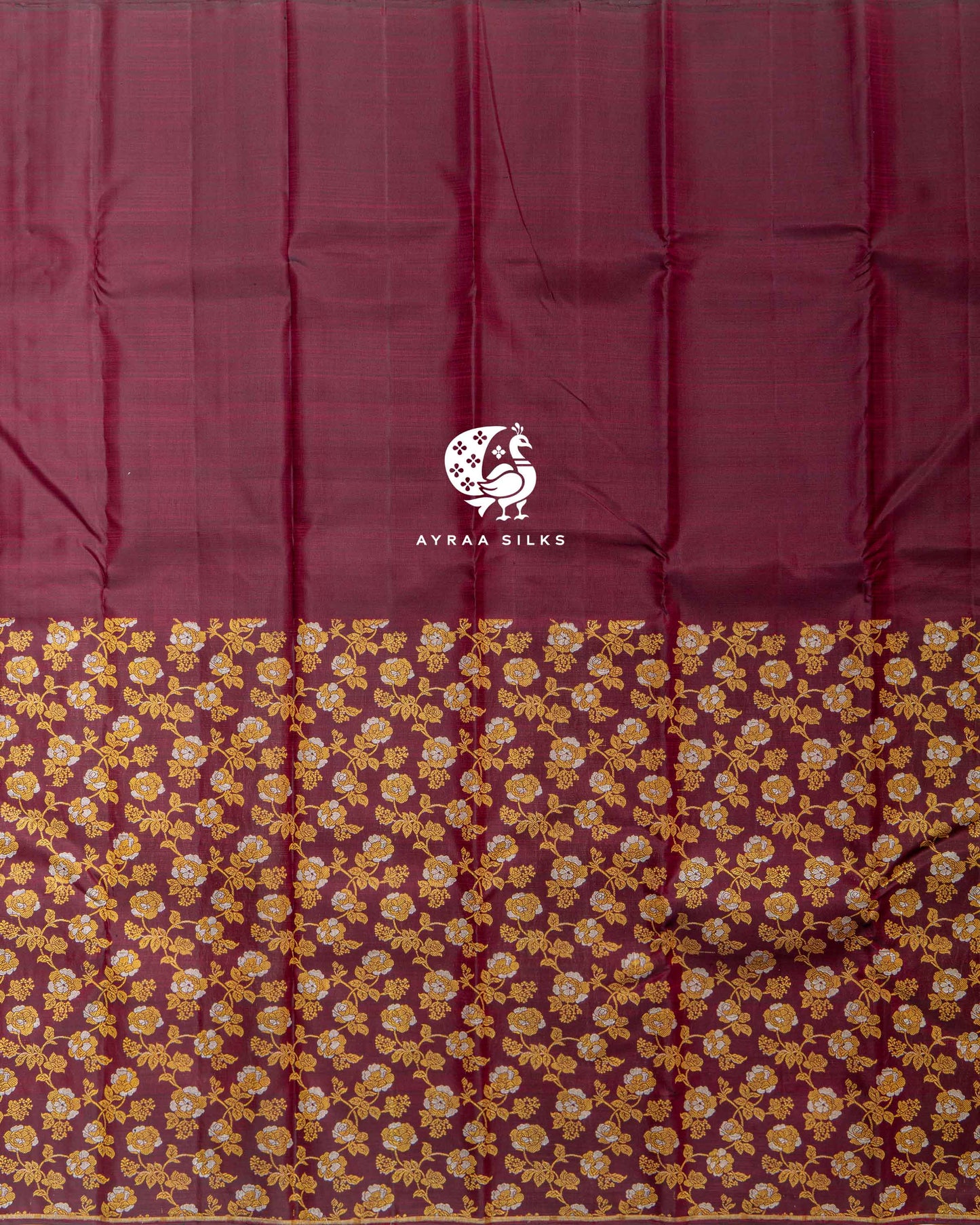 Wine Floral Kanchipuram Saree