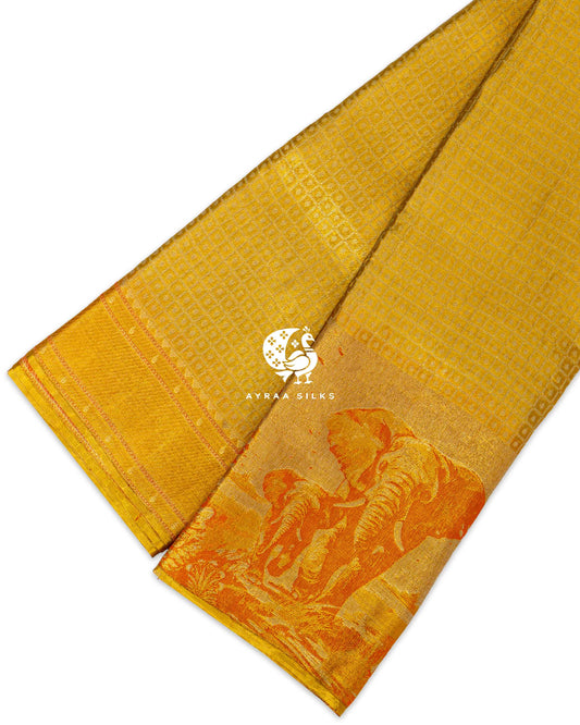 Gold Gaja Kanchipuram Saree