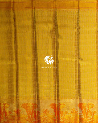 Gold Gaja Kanchipuram Silk Saree