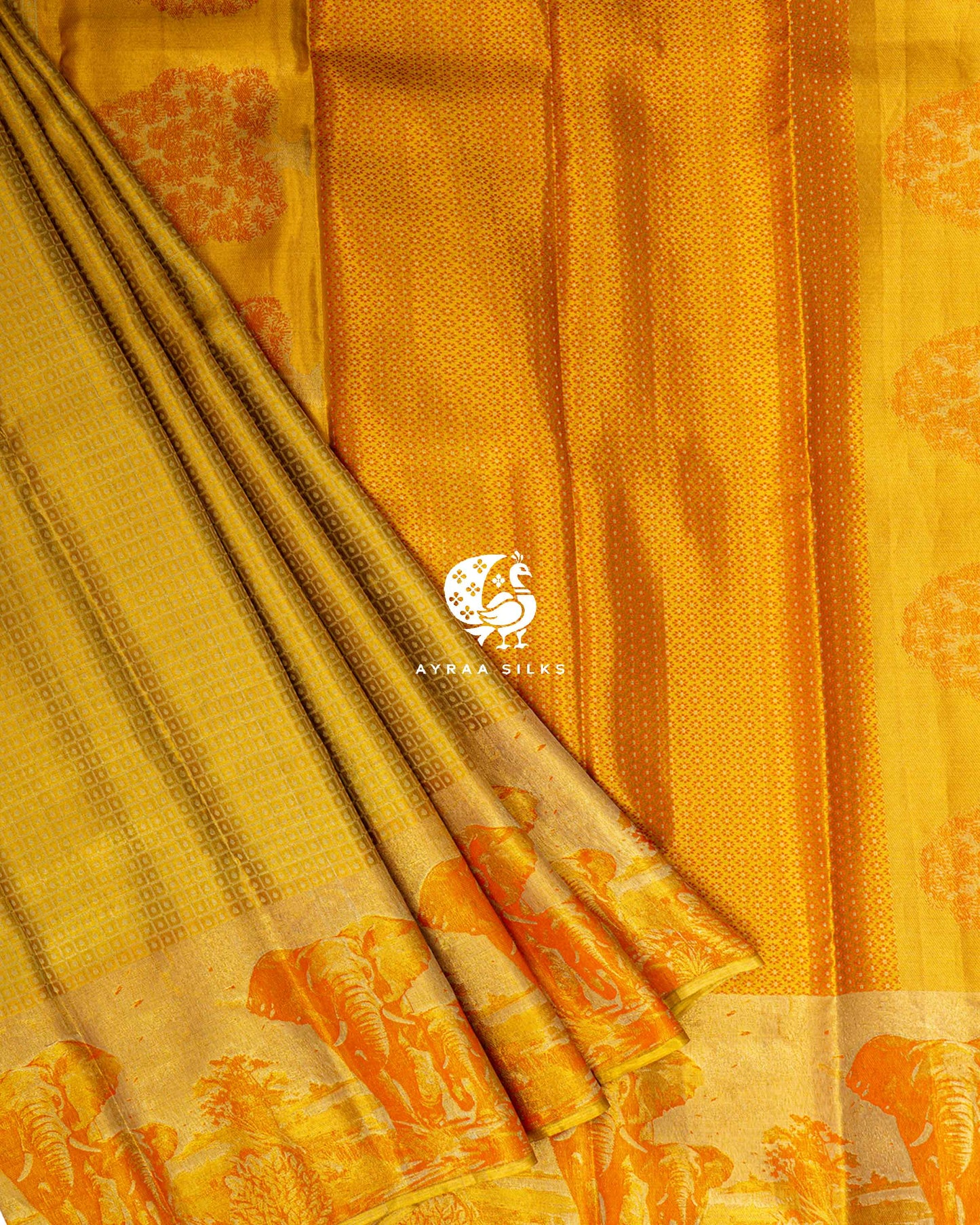 Gold Gaja Kanchipuram Saree