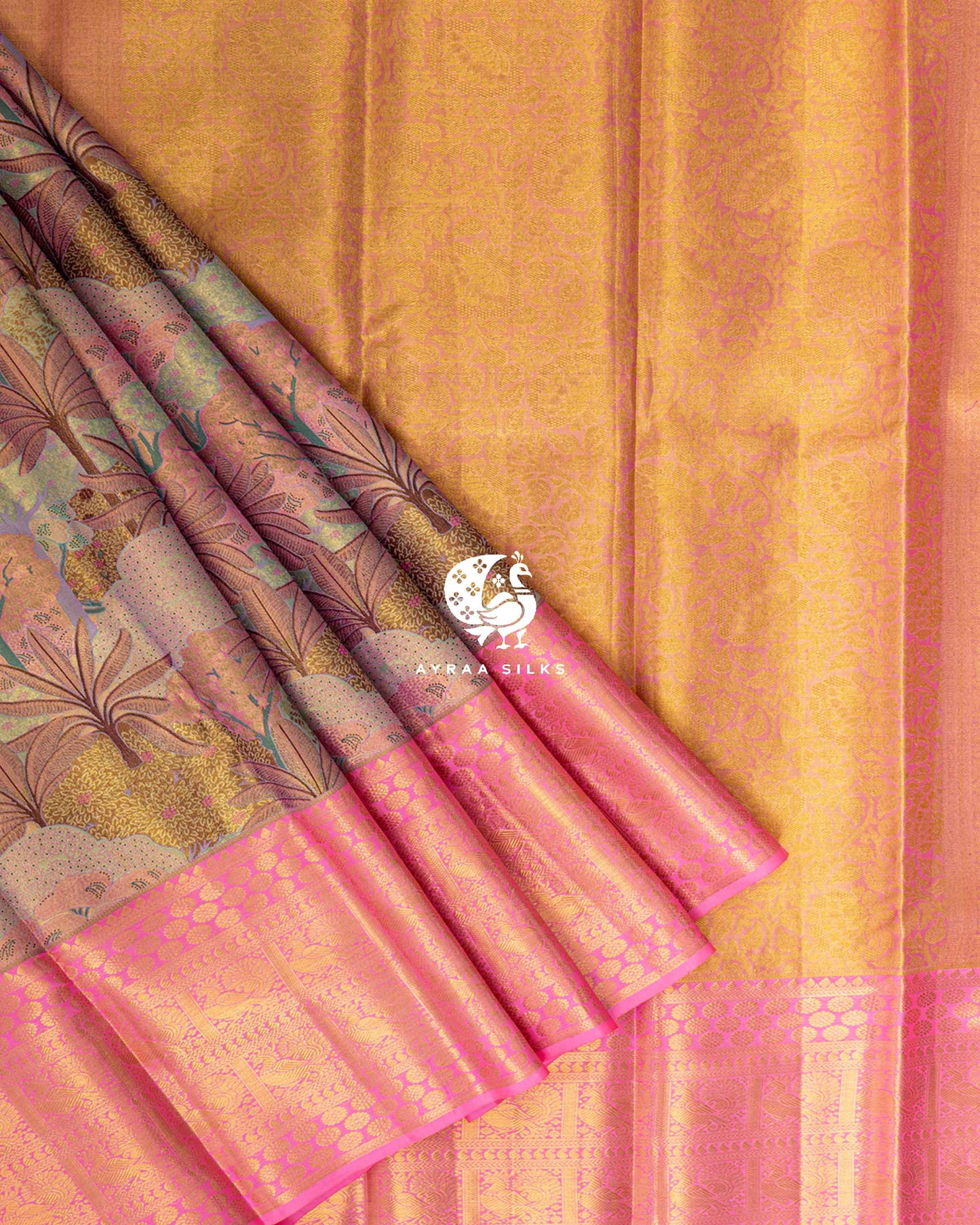 Rose Bloomscape Kanchipuram Saree
