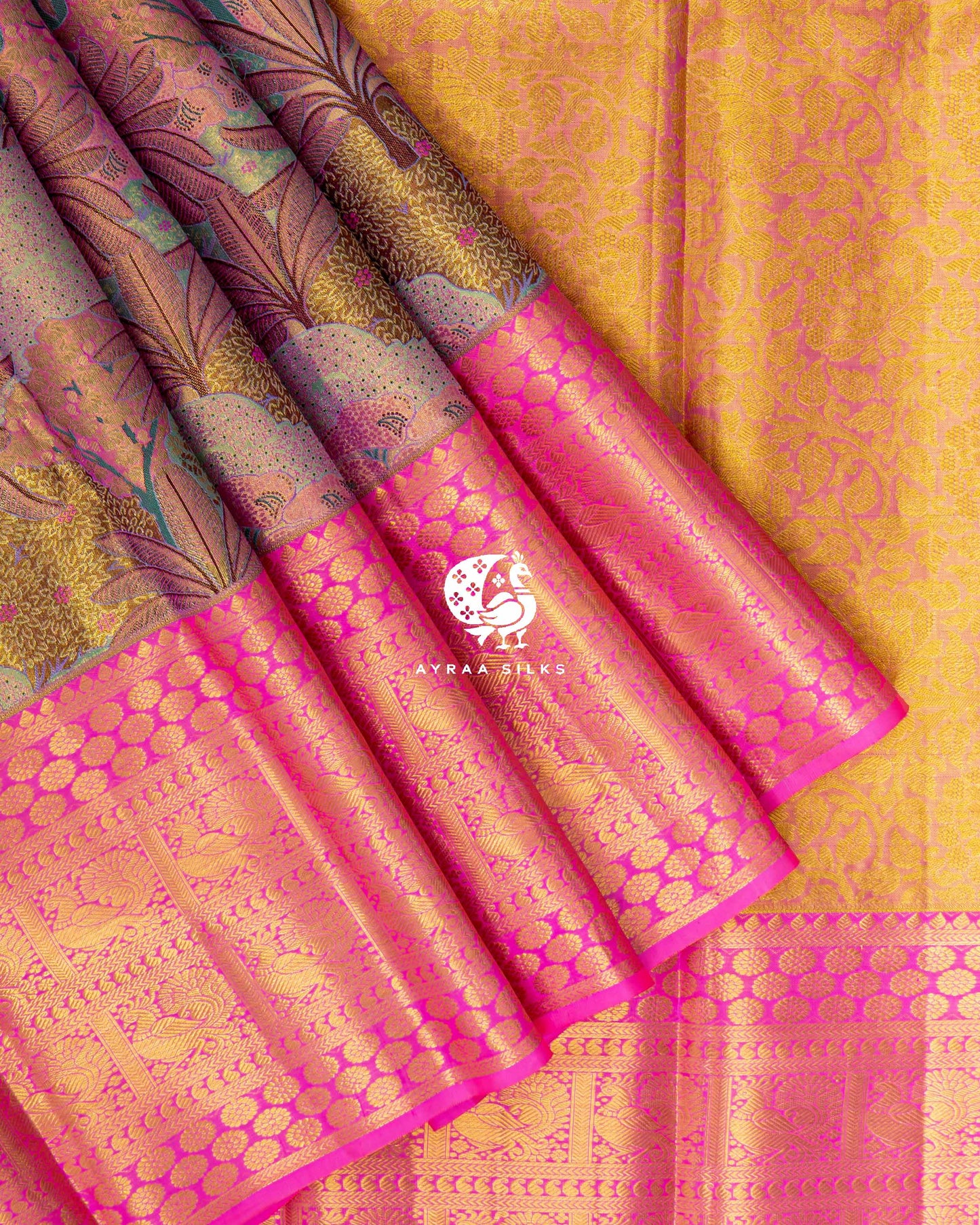 Rose Bloomscape Kanchipuram Saree