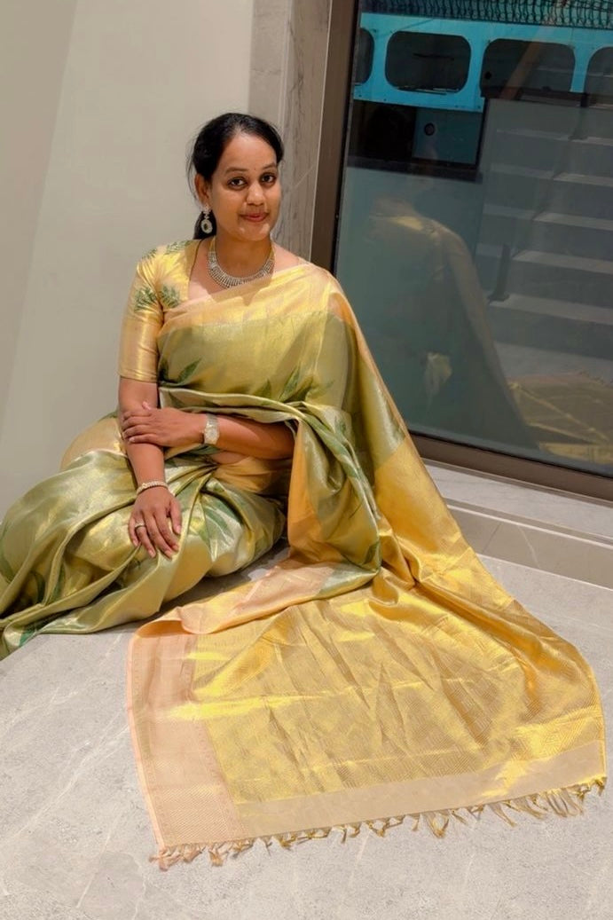 Woman wearing an Ayraa Silks saree
